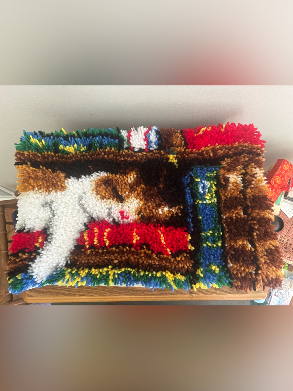 Handmade Multicolor Latch Hook Wall Art - Home Art